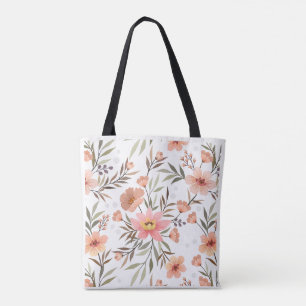 Pfirsich Orange Blumiges Botanisches Muster Schult