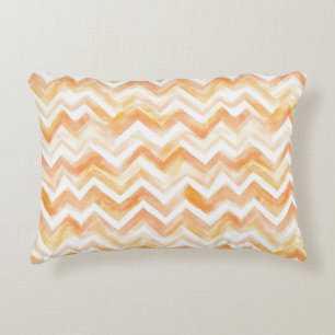 Pfirsich Orange Chevron Streifen Dekokissen