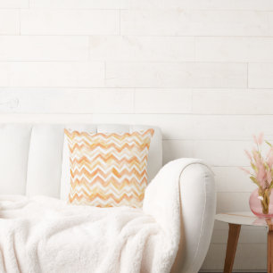 Pfirsich Orange Chevron Streifen Kissen