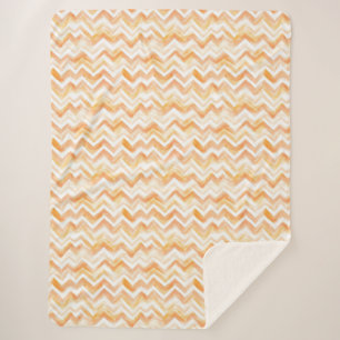Pfirsich Orange Chevron Streifen Sherpadecke