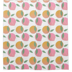 Pfirsich Orange Frucht Rosa Muster Duschvorhang