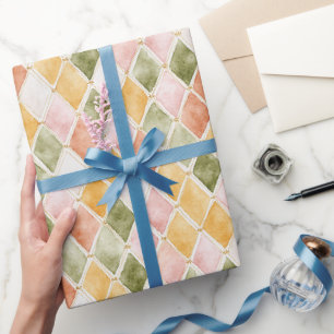Pfirsich Orange Grün Gelb Errötend Rosa Geburtstag Geschenkpapier