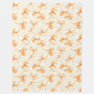 Pfirsich Orange Schleifen Fleecedecke
