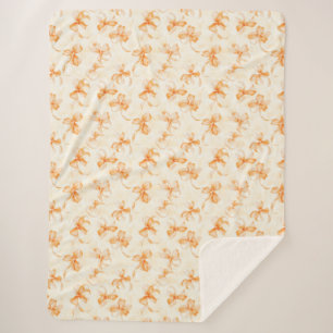 Pfirsich Orange Schleifen Sherpadecke