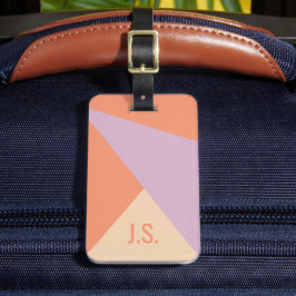 Pfirsich Orange Und Lavendel Geometrische Farbblöc Gepäckanhänger