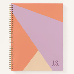 Pfirsich Orange Und Lavendel Geometrische Farbblöc Notizbuch