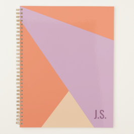 Pfirsich Orange Und Lavendel Geometrische Farbblöc Planer