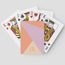 Pfirsich Orange Und Lavendel Geometrische Farbblöc Spielkarten
