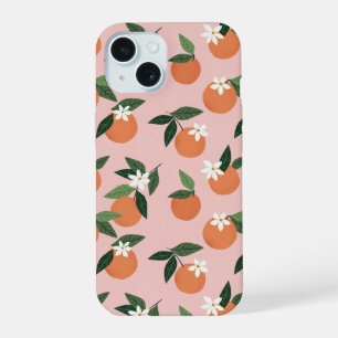 Pfirsich-Orangensaft-Muster iPhone 15 Hülle