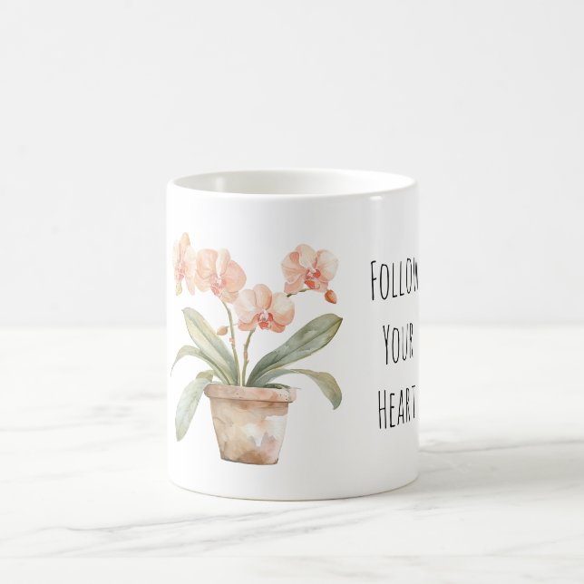 Pfirsich-Orchideen-Blüten Kaffeetasse (Mittel)