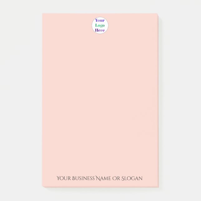 Pfirsich Personalisiertes Benutzerdefiniertes Firm Post-it Klebezettel (Vorderseite)