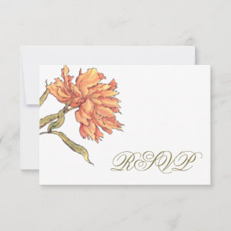 Pfirsich-Pfingstrose-RSVP-Antwortkarte RSVP Karte