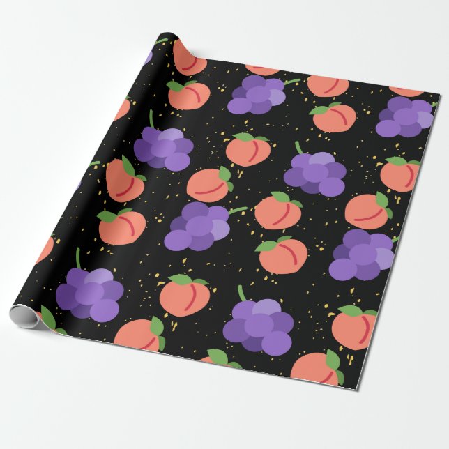 Pfirsich, Pfirsichmuster  Geschenkpapier (Ungerollt)