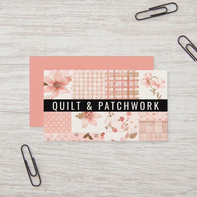 Pfirsich-Quilt-Patchwork-Handmade-Kleidung Visitenkarte (Vorderseite/Rückseite Beispiel)