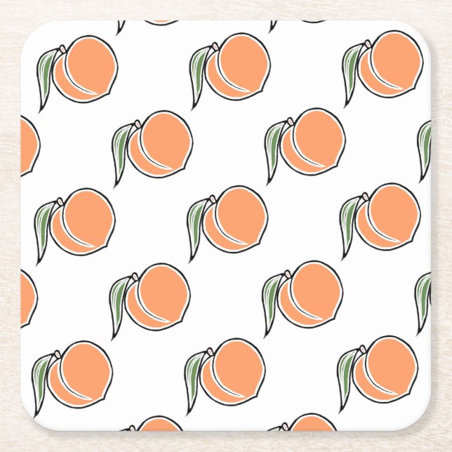 Pfirsich Rechteckiger Pappuntersetzer (Vorderseite)