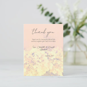 Pfirsich Romantische Hortensien Blumen Hochzeit  Postkarte