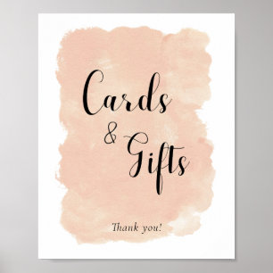 Pfirsich-Rosa-Aquarell-Hochzeitskarten-Geschenke-T Poster