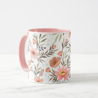 Pfirsich-Rosa-Blumen-Tasse Tasse