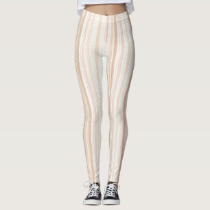 Pfirsich-Rosa-Cream-Streifen Leggings