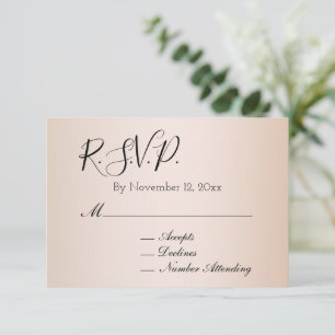 Pfirsich-Rosa-Creme-Hochzeits-RSVP Begleitkarte