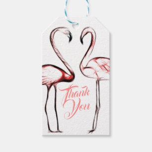 Pfirsich Rosa Flamingos Flamingo Partygeschenk Geschenkanhänger