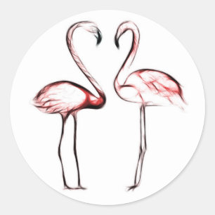 Pfirsich Rosa Flamingos Flamingo Partygeschenk Runder Aufkleber