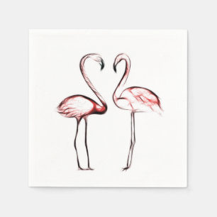Pfirsich Rosa Flamingos Flamingo Schick Trendige P Serviette