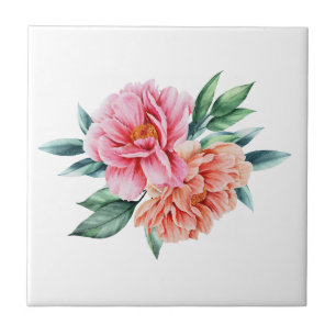 Pfirsich-Rosa-Florale Pfingstrosen-Küchen-Badezimm Fliese