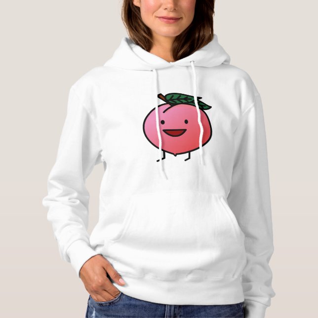 Pfirsich-rosa glücklicher lächelnder Entwurf Bro Hoodie (Vorderseite)