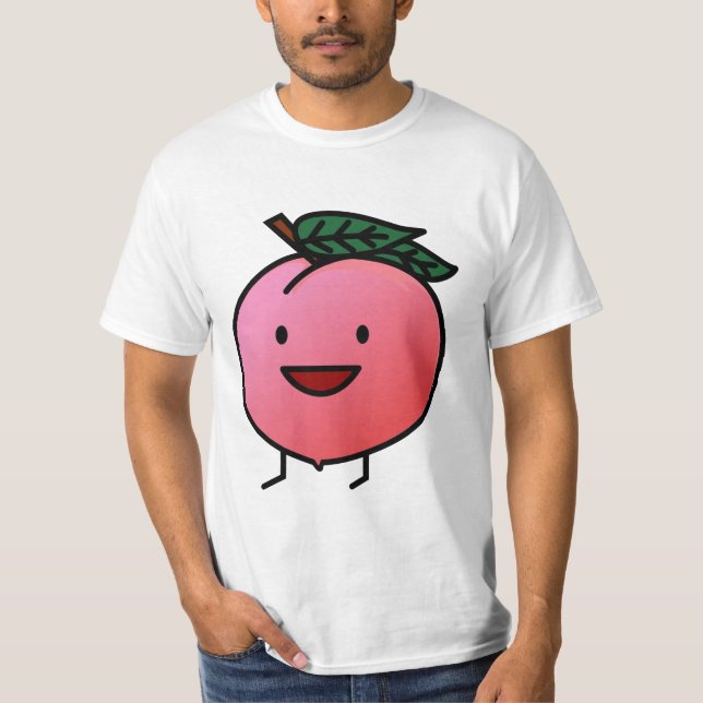 Pfirsich-rosa glücklicher lächelnder Entwurf Bro T-Shirt (Vorderseite)