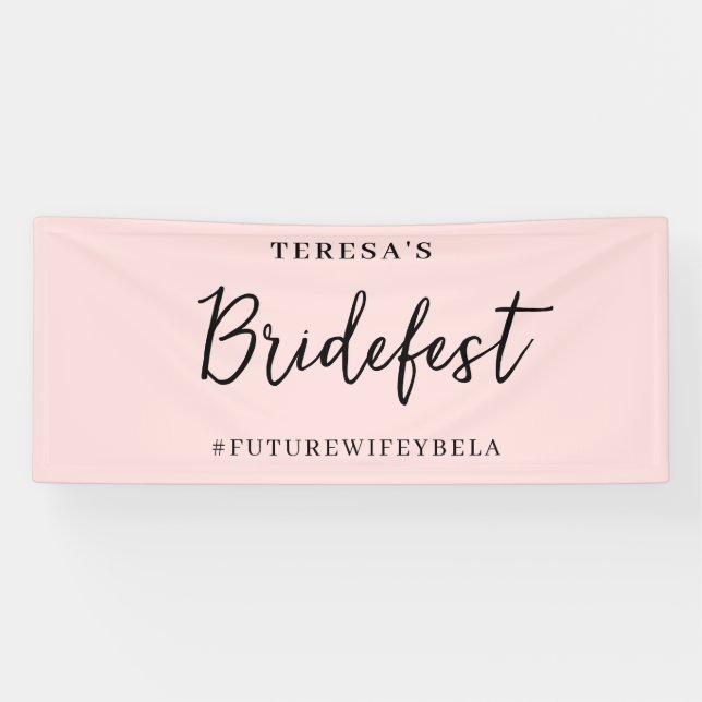 Pfirsich Rosa Moderne Junggesellinnen-Design Banner (Horizontal)