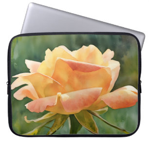 Pfirsich Rosa Rosen Kunst Blumen Laptop Hülle Cove Laptopschutzhülle