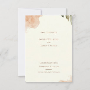 Pfirsich-Rosa-Wasserfarben-Schottische Hochzeit Save The Date