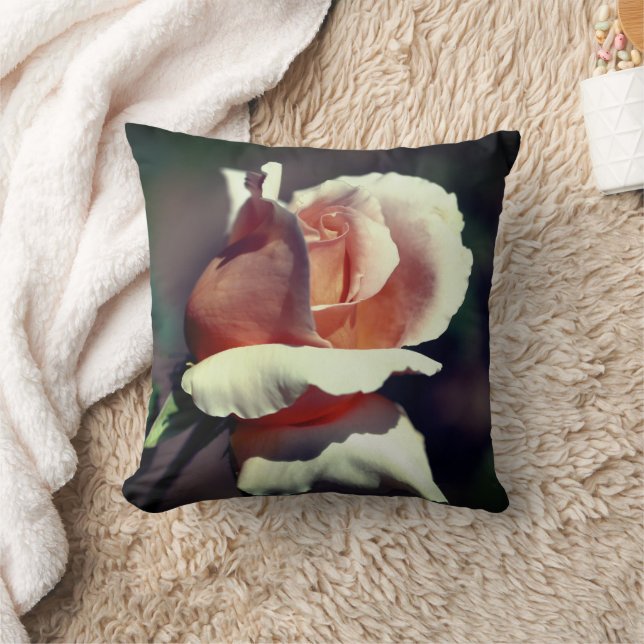 Pfirsich-Röschen-Blüte Kissen (Decke)