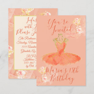 Pfirsich-Roségold-Ballerina-Kleid Blumenparfüm Einladung