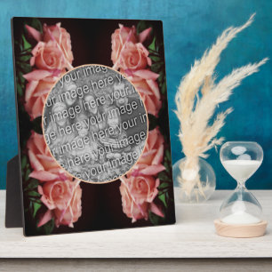 Pfirsich-Rosen-Blumen-Vintage - Erstelle Dein eige Fotoplatte