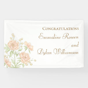 Pfirsich-Rosen-Hochzeit Banner