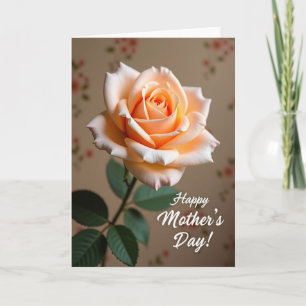 Pfirsich-Rosen-Muttertags-Blumenkarte Karte