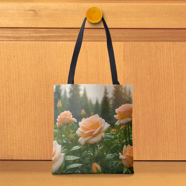 Pfirsich-Rosen-Tasche (Tote bag with peach roses)
