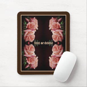 Pfirsich-Rosen-Trio-Blumen-Vintage-Personalisiert Mousepad