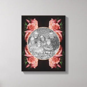 Pfirsich-Rosen-Vintage - Erstelle Dein eigenes Fot Leinwanddruck
