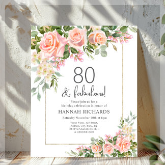 Pfirsich | Rosenblüte am 70. Geburtstag Einladung