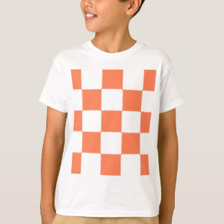 Pfirsich-Schachbrett T-Shirt