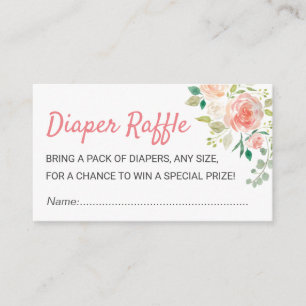 Pfirsich-schicke Babyparty-Windelraffle-mit Begleitkarte