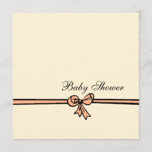 Pfirsich-Schleifen-Baby-Party Einladung