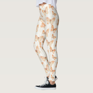 Pfirsich-Schmetterlinge Leggings