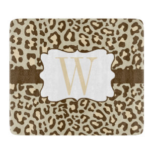 Pfirsich-Schneidebrett Monogramm-Leopard-Browns Schneidebrett