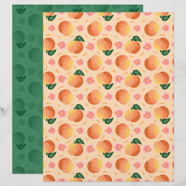 Pfirsich Scrapbook Papier (Vorne/Hinten)