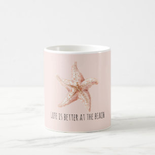 Pfirsich-Seestern besser am Strand Kaffeetasse