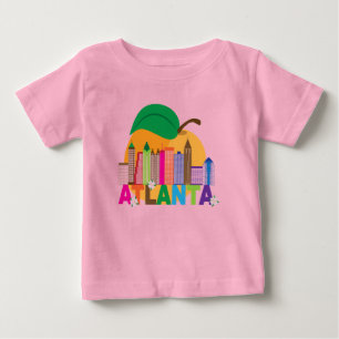 Pfirsich-Skyline Atlantas, Georgia   Baby T-shirt